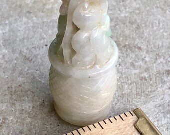 美しい中国彫刻翡翠 14kt ゴールド ヴィンテージペンダント - Etsy 日本