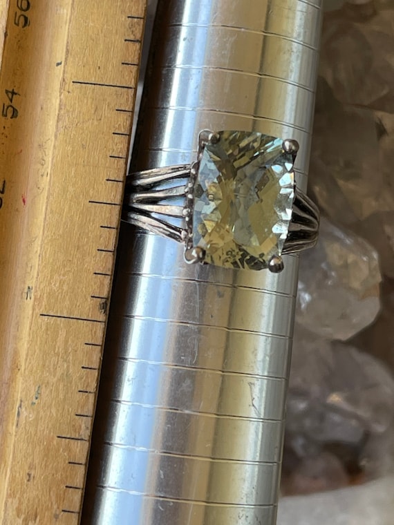 Beautiful Faceted Prehnite  Sterling Silver Vinta… - image 4