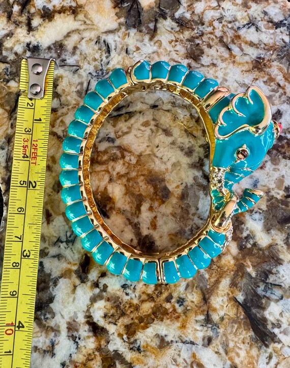 Desinger Kenneth Jay Lane turquoise  Enamel Redst… - image 3