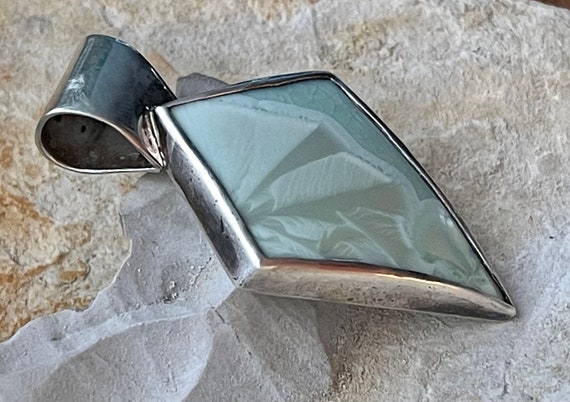 Rare Geometric  pyramid triangle  Sterling Silver… - image 6