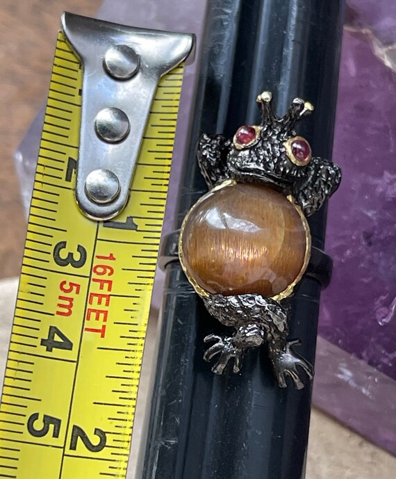 Gold Sterling Silver Frog With Golden Satin. Moon… - image 7