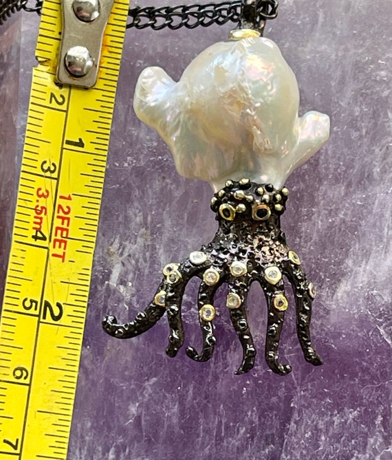 Sterling Silver Gold Gemstone Blister Pearl Octop… - image 4