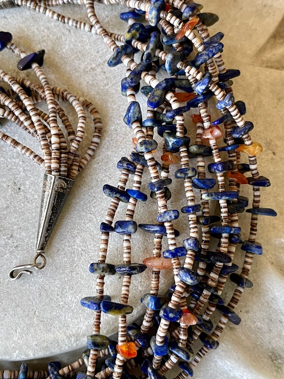 Beautiful Native American Heshi Bead Blue Lapis C… - image 7