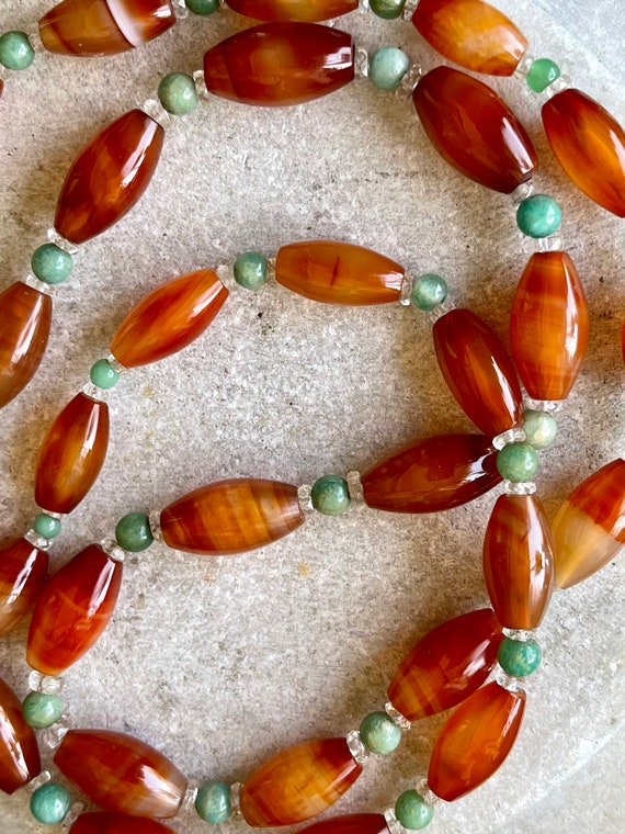 Beautiful Carnelian Green Jade Rock Quartz Crysta… - image 3