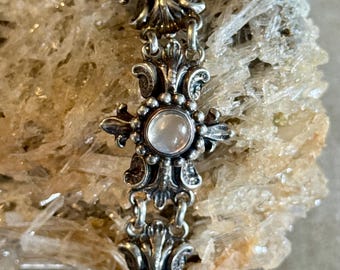 Vintage  Italian Cini Sterling Silver Moonstone Bracelet