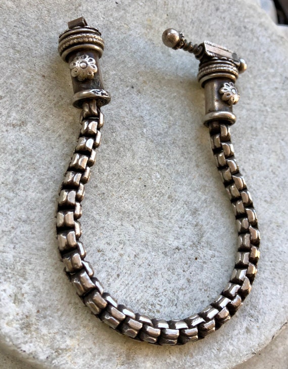 Tribal Silver Vintage Rope Bracelet - image 5