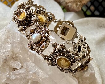 Beautiful Art Nouveau Austro Hungarian Citrine Sterling Silver