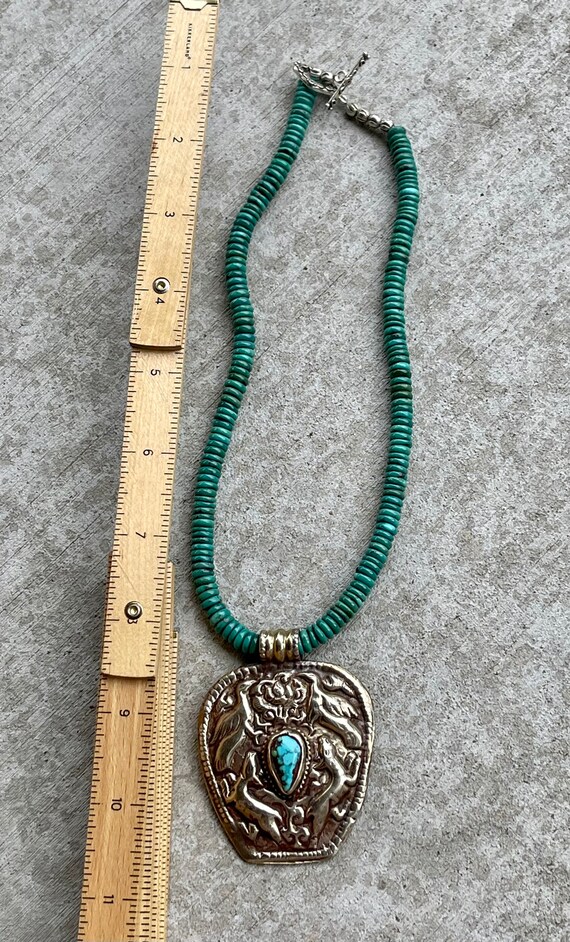 Beautiful Tribal Tibetan Silver Green  Turquoise … - image 7