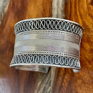 Sterling Silver Tribal Vintage Cuff Bracelet