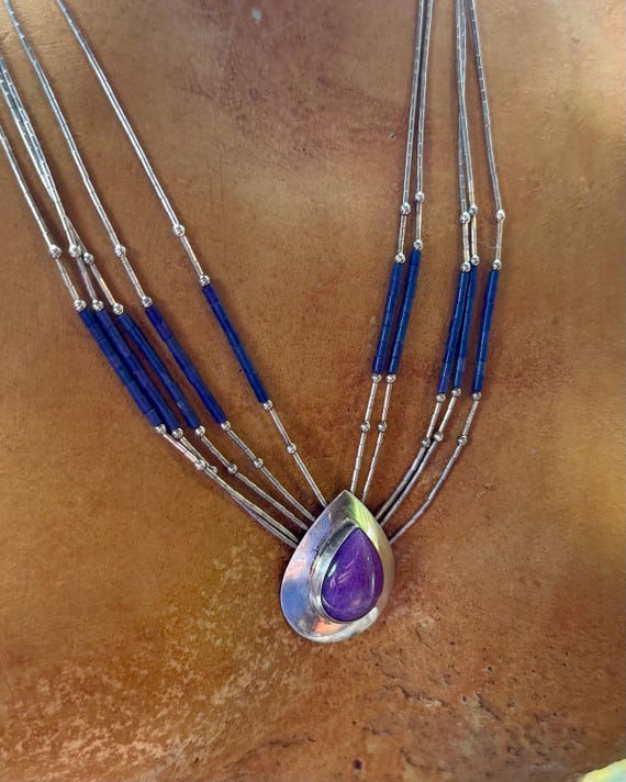 Native American Liquid Sterling Silver Purple Sug… - image 7