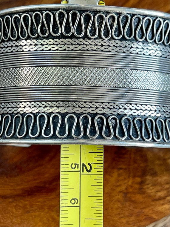 Sterling Silver Tribal Vintage Cuff Bracelet - image 9