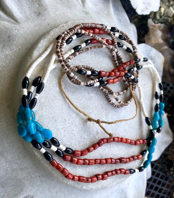 Native American  Multi Stone Turquise Onyx Shell … - image 6