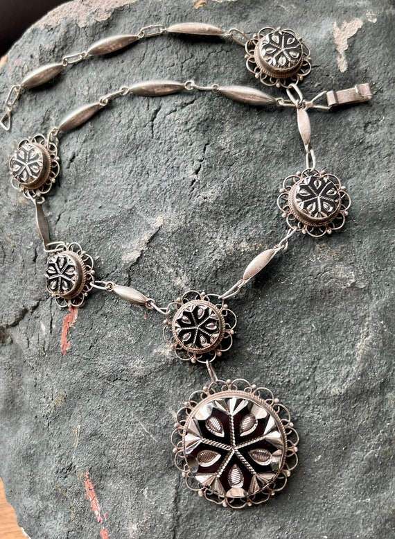 Stunning Mexican Jalisco Carved Sterling Silver Filigree
