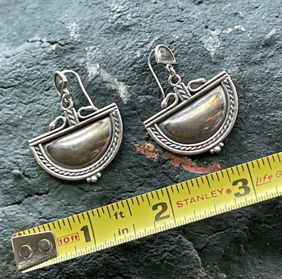 Tribal Art Deco Geometric Sterling Silver Vintage… - image 9