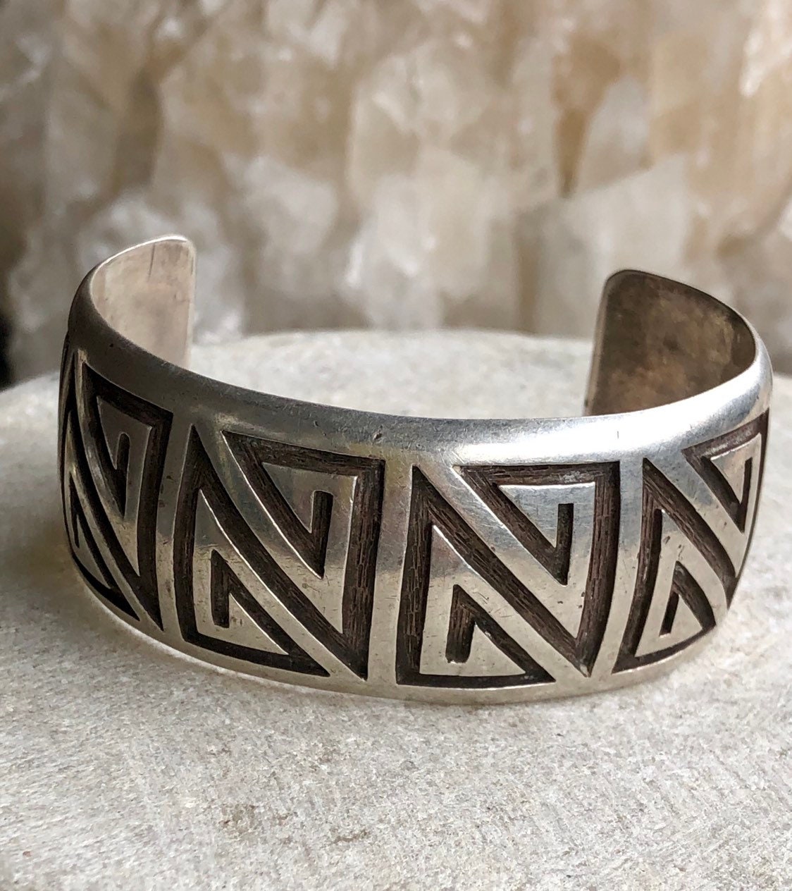 スターリングシルバー トライバル カフ ネイティブアメリカン