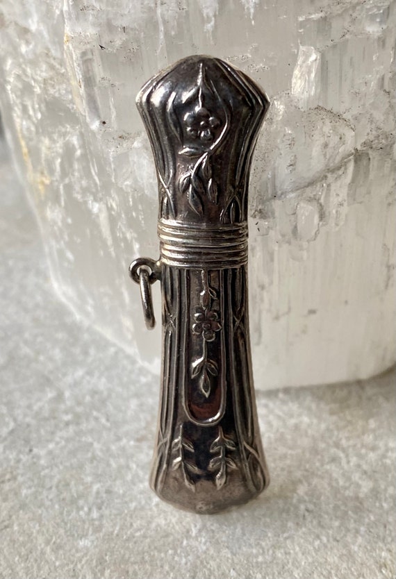 Beautiful Embossed Sterling Silver Victorian Bott… - image 5