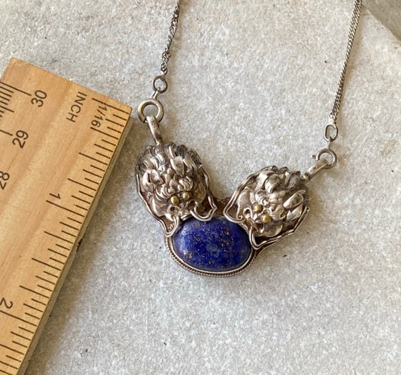 Dubble Dragon Blue Lapis Sterling Silver Vintage … - image 9