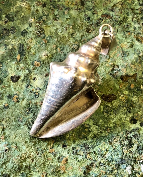 Beautiful Sculpted Sterling Silver Conch Shell Vi… - image 1