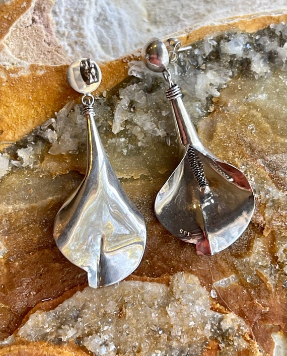 Beautiful Sculpted Sterling Silver Anthurium Flow… - image 8