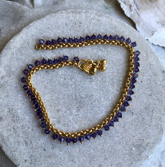 Sterling Silver and Gold Gilt Facated Amethyst Be… - image 2