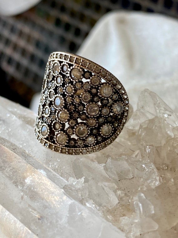 Beautiful Open Back Zircon Sterling Silver Vintag… - image 4