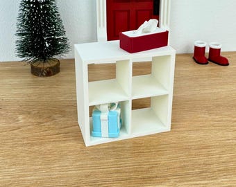 Gnome Cube Shelf Mini | 4-Tier Miniature Shelf for Gnomes | Gnome Furniture Christmas | Gnome World Advent