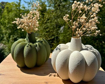 Pumpkin vase for dried flowers | Autumn & Halloween decoration | Modern vase | Scandinavian Japan style | 3D printing | Sustainable material