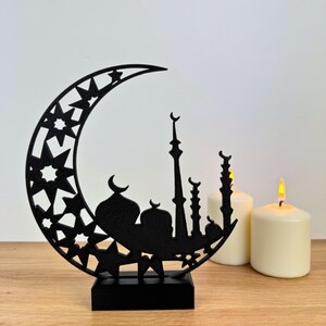 Ramadan Deko mit Mond & Moschee – islamische Dekoration für Ramadan und Eid Mubarak – orientalisches Ornament modern - 3D Druck
