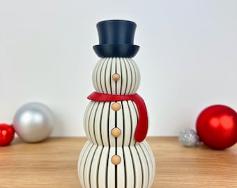 Modern snowman customizable in 19 colors - 14 cm tall - Minimalist Christmas decoration figure - 3D printed - Winter decoration Xmas