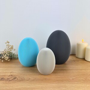 Decorazione moderna delle uova di Pasqua con texture sottile – stile Japandi – Decorazione primaverile minimalista – stampa 3D