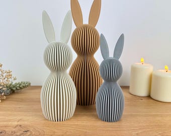 Minimalist Easter bunnies with subtle texture – Modern Easter decoration in Japandi style – Scandinavian spring decoration