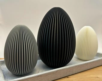 Modern Easter egg decoration with subtle texture – Japandi style – Minimalist spring decoration – 3D printing