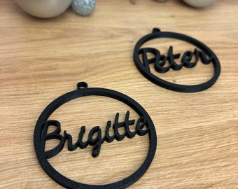 Personalized Christmas Ornament | Name Tag Gift & Christmas Tree | 3D Print 7.5 cm | Modern and Sustainable
