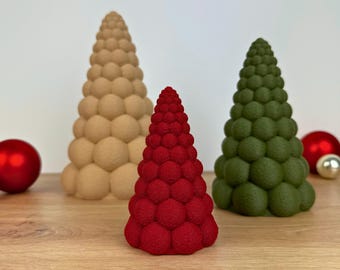 Modern Christmas tree ball | 3D printed design | Minimalist Christmas decoration 10-20 cm | Scandinavian & Japanese decorative tree