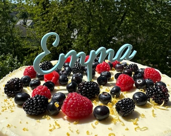 Cake topper with name – personalized for birthdays, school enrollments, etc. – modern decoration – 12 colors – sustainable decoration