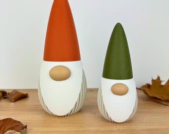 Gnome as autumn and Christmas decoration | Modern 3D printing | Sustainable PLA | 14 cm & 19 cm | Available individually or as a set