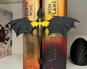 Fourth Wing Inspired Double Dragon BOOK INSERT – Book Accessory – Andarna & Tairn – Dragons in Black and Gold – Booktok – Gift