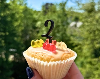 Number toppers for cupcakes – personalized and colored – muffin decoration for birthdays and anniversaries – PLA, modern, 3D printing