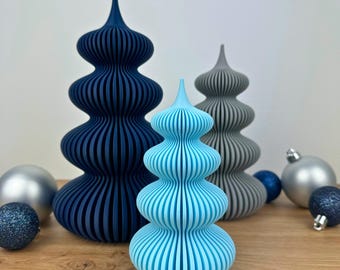 Modern Christmas tree decoration | Minimalist Christmas decoration in Japandi style | 3D printed Christmas tree 15-22 cm | Design tree set