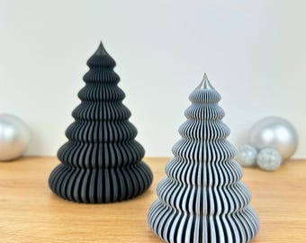Modern Christmas tree decorations | Minimalist Christmas tree decorations | 3D printed design tree 11–14 cm | Japandi & Scandi | Set and individually