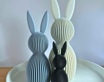 Minimalist Easter bunnies with subtle texture – Modern Easter decoration in Japandi style – Scandinavian spring decoration