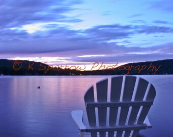 Culver Lake, New Jersey, photograph, sunset, adirondack, mountains