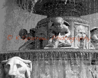 Belle Isle Fountain, Detroit, Michigan, water fountain, lion, marble, Detroit Photography, photograph, cherub, architectural, historical