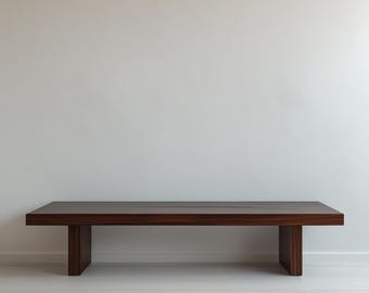 Banco minimalista de madeira escura: assentos modernos para entrada