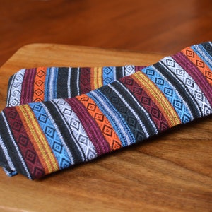 Men&#39;s dress tie. Standard Size. Made in Guatemala from colorful, traditional Guatemalan fabric.