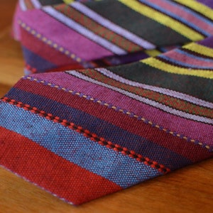 Men&#39;s dress tie. Standard Size. Made in Guatemala from colorful, traditional Guatemalan fabric.