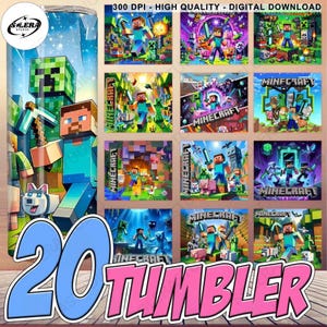 20 Png Game Characters Straight and Taper Tumbler Wrap Bundle, Cartoon Characters 20oz Tumbler Png, Game 20 oz Skinny Png, Digital Download