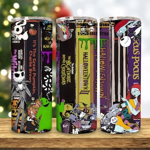 Cassettle Halloween Movies 20Oz Tumbler Wrap, Spooky Season Tumbler Wrap, Halloween Nightmare Png, Couple Halloween Tumbler