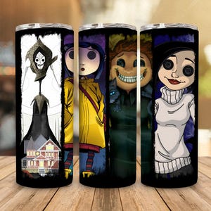 Halloween Horror Movie Tumbler Design: Button Eyes PNG (Digital Download)
