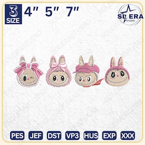 BlindBox Monster Embroidery Design, Cartoon Toy Embroidery Design, The Monster Toys Embroidery Design, Instant Download